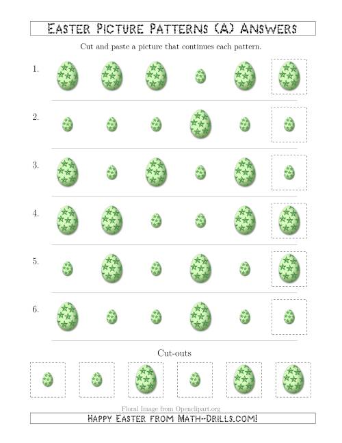 The Easter Egg Picture Patterns with Size Attribute Only (All) Math Worksheet Page 2