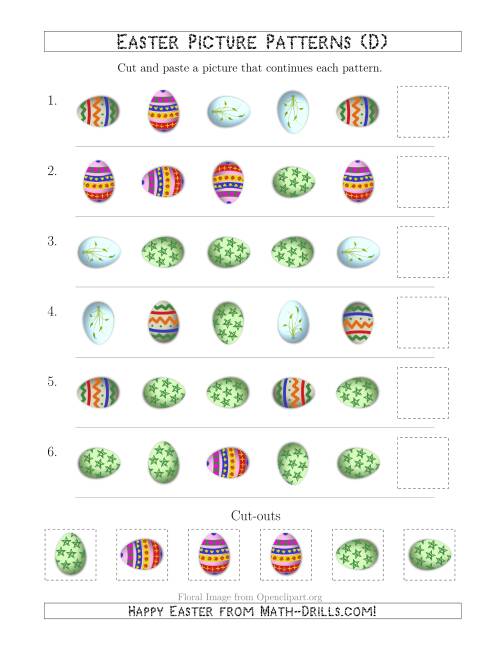 The Easter Egg Picture Patterns with Shape and Rotation Attributes (D) Math Worksheet