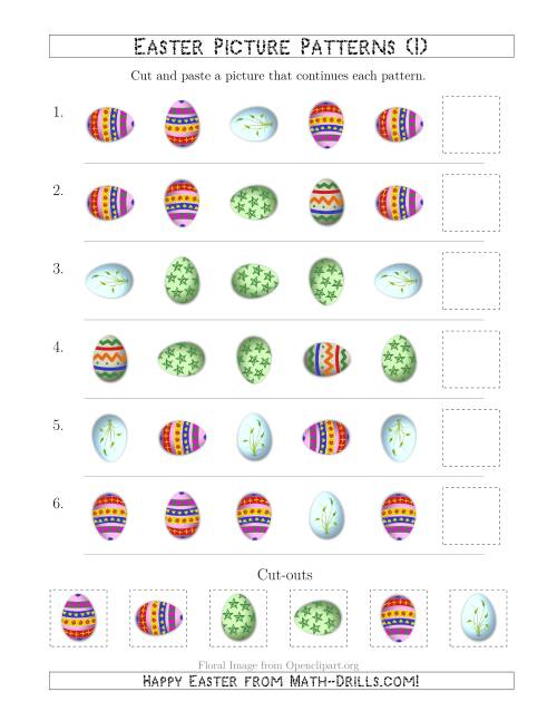 The Easter Egg Picture Patterns with Shape and Rotation Attributes (I) Math Worksheet