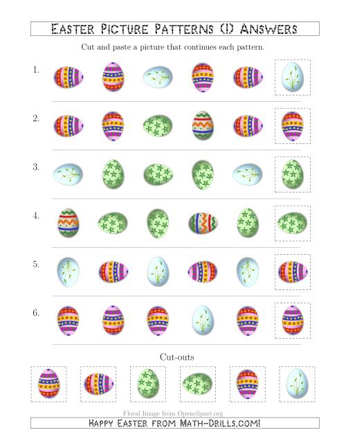 The Easter Egg Picture Patterns with Shape and Rotation Attributes (I) Math Worksheet Page 2