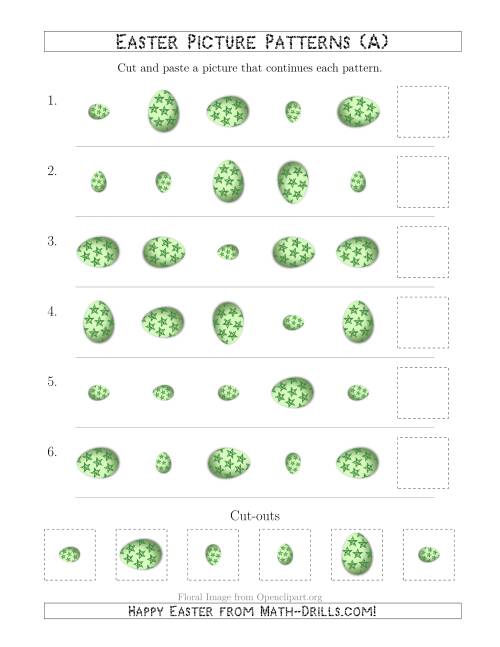 The Easter Egg Picture Patterns with Size and Rotation Attributes (A) Math Worksheet