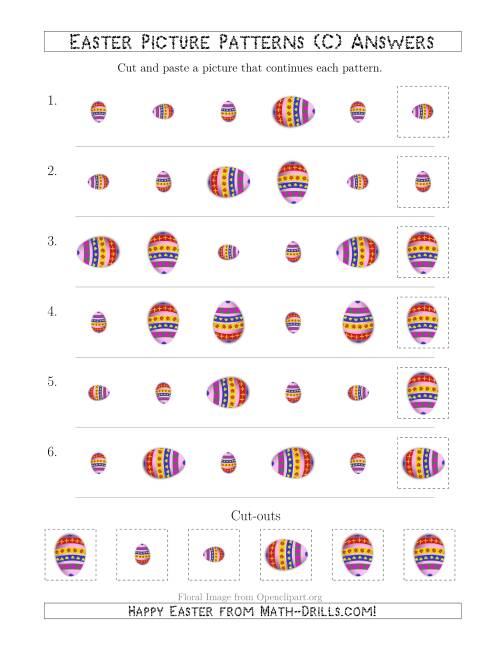 The Easter Egg Picture Patterns with Size and Rotation Attributes (C) Math Worksheet Page 2