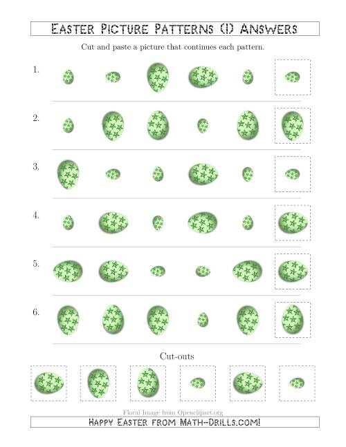 The Easter Egg Picture Patterns with Size and Rotation Attributes (I) Math Worksheet Page 2