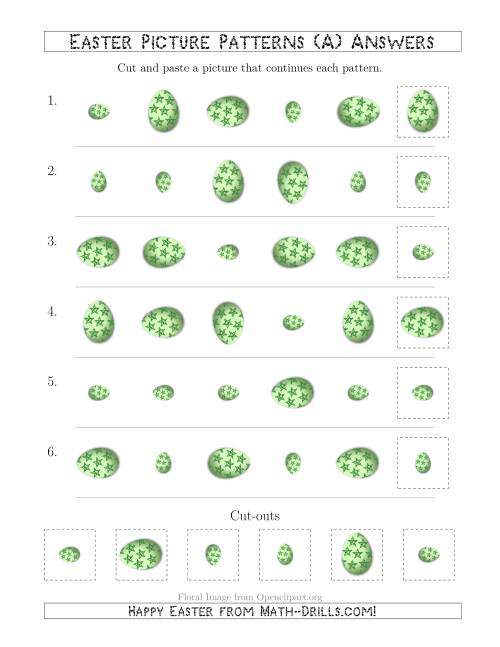 The Easter Egg Picture Patterns with Size and Rotation Attributes (All) Math Worksheet Page 2