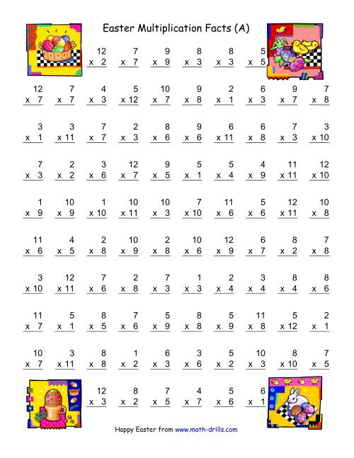 Easter Multiplication Facts to 144 (A)