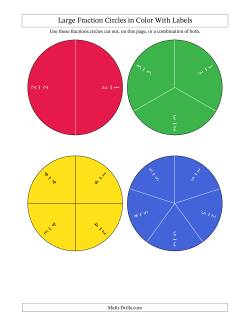Large Fraction Circles in Color With Labels
