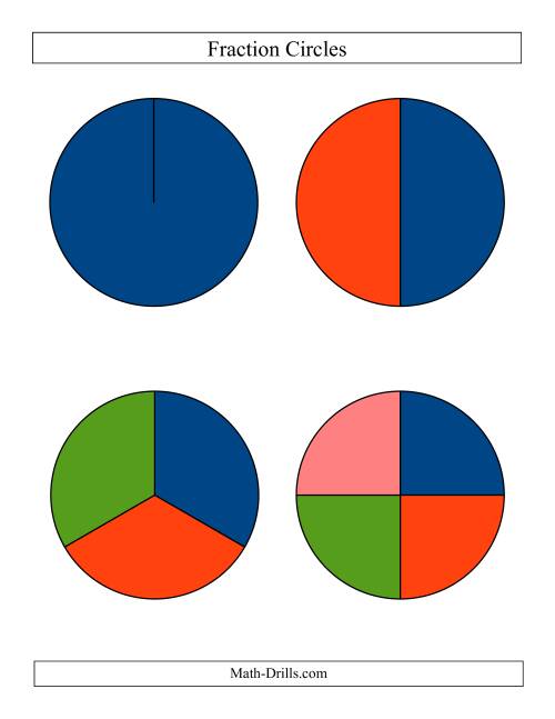 The All Unlabeled Fraction Circles (All) Math Worksheet