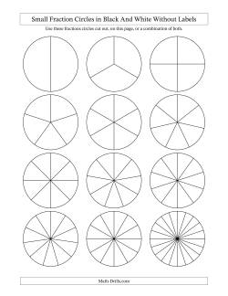 Small Fraction Circles in Black And White Without Labels