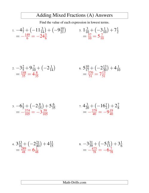 The Adding Mixed Fractions Super Extreme Version (All) Math Worksheet Page 2