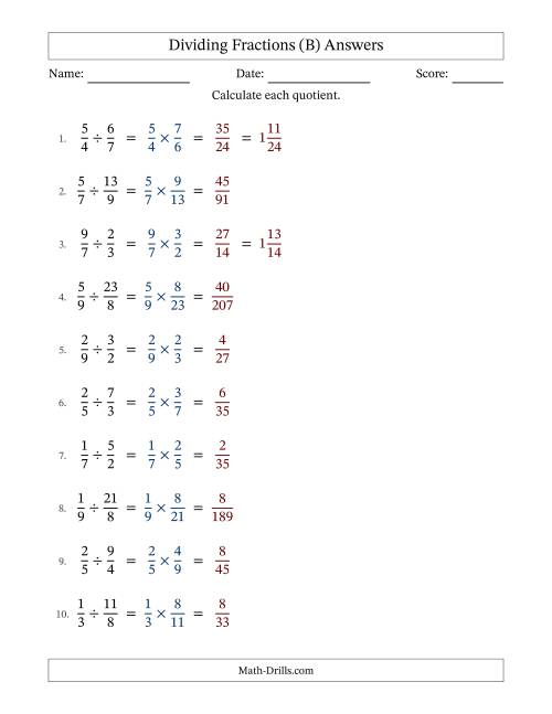 The Dividing Proper and Improper Fractions with No Simplification (Fillable) (B) Math Worksheet Page 2