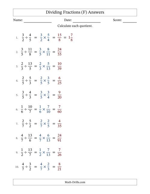 The Dividing Proper and Improper Fractions with No Simplification (Fillable) (F) Math Worksheet Page 2