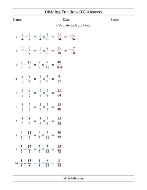 The Dividing Proper and Improper Fractions with No Simplification (Fillable) (G) Math Worksheet Page 2