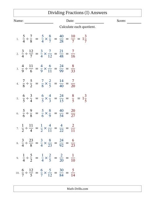 The Dividing Proper and Improper Fractions with All Simplification (Fillable) (I) Math Worksheet Page 2