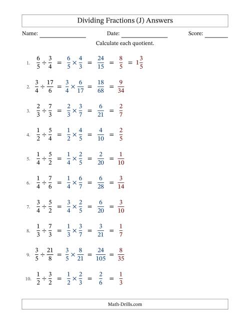 The Dividing Proper and Improper Fractions with All Simplification (Fillable) (J) Math Worksheet Page 2