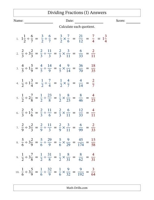 The Dividing Proper and Mixed Fractions with All Simplification (Fillable) (I) Math Worksheet Page 2
