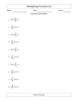 Multiplying Mixed Fractions and Whole Numbers with Some Simplifying
