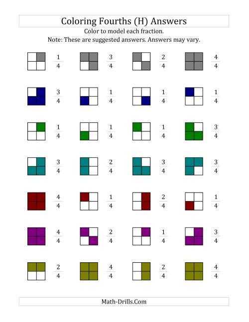 The Coloring Fourths Models (H) Math Worksheet Page 2