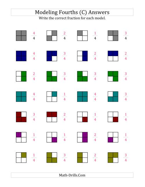 The Fourths Models (Color Version) (C) Math Worksheet Page 2