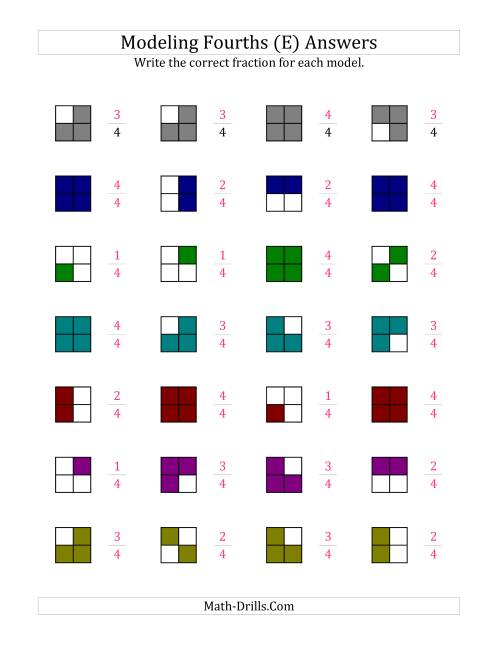 The Fourths Models (Color Version) (E) Math Worksheet Page 2