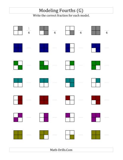 The Fourths Models (Color Version) (G) Math Worksheet