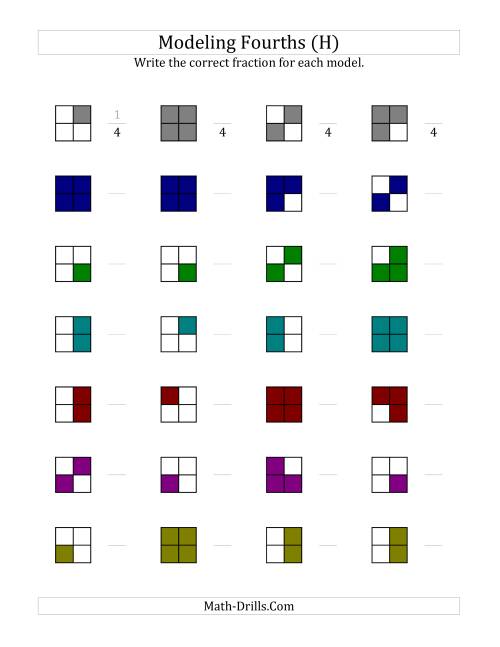 The Fourths Models (Color Version) (H) Math Worksheet