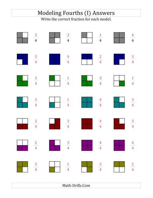 The Fourths Models (Color Version) (I) Math Worksheet Page 2