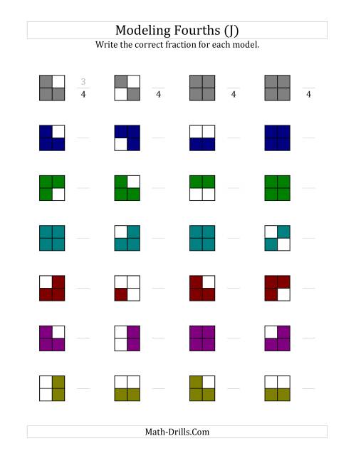 The Fourths Models (Color Version) (J) Math Worksheet