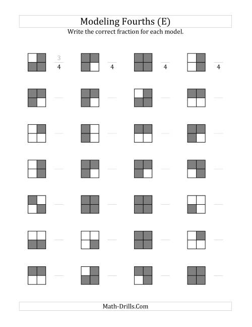 The Fourths Models (Grey Version) (E) Math Worksheet