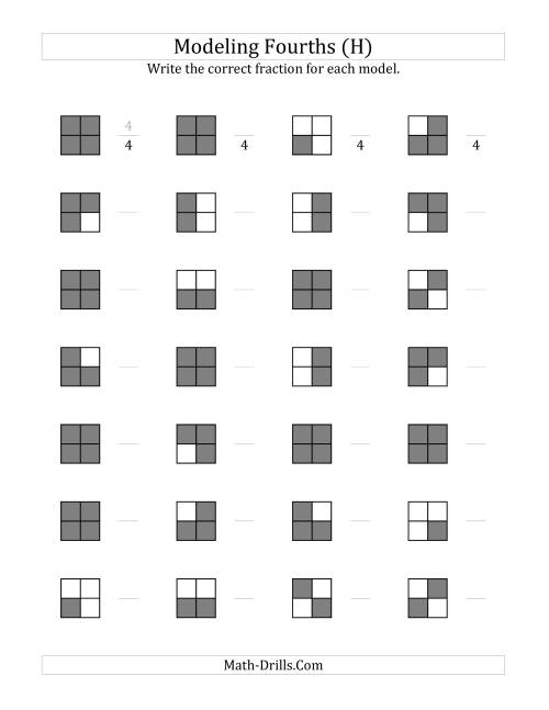 The Fourths Models (Grey Version) (H) Math Worksheet