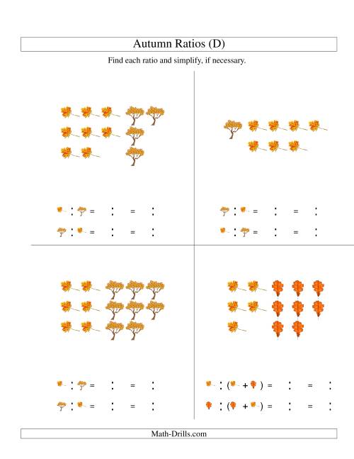 The Autumn Picture Ratios (D) Math Worksheet