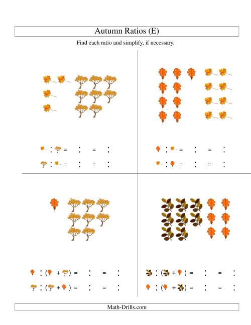 The Autumn Picture Ratios (E) Math Worksheet