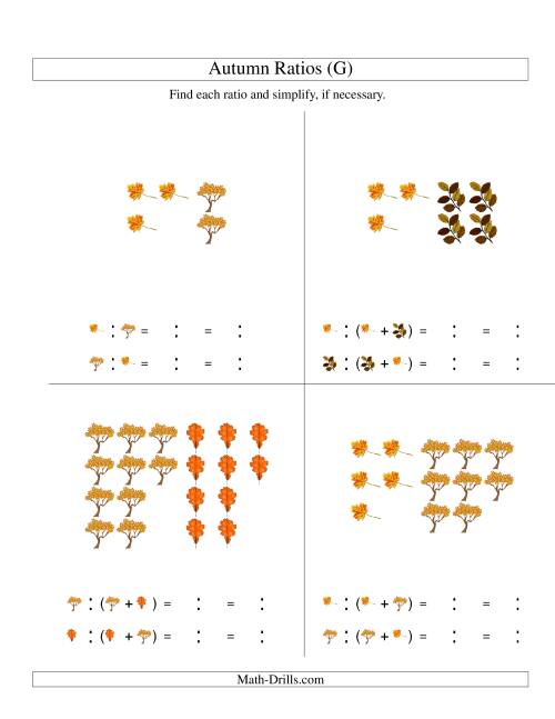 The Autumn Picture Ratios (G) Math Worksheet