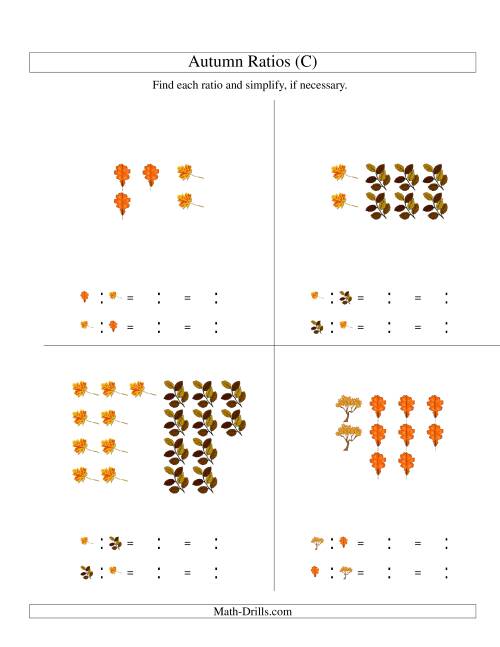 The Autumn Picture Simple Ratios (C) Math Worksheet