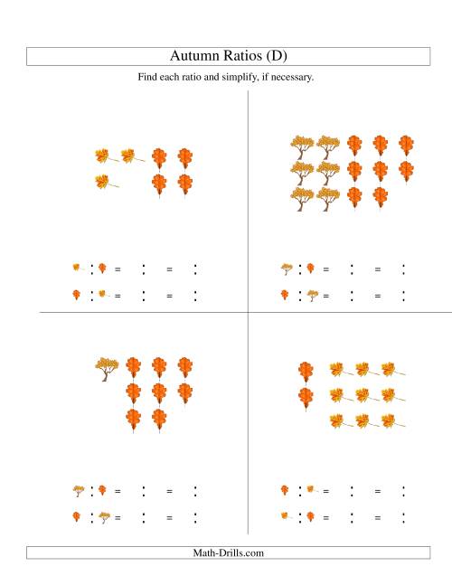The Autumn Picture Simple Ratios (D) Math Worksheet