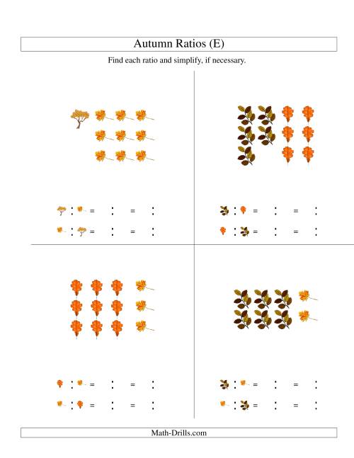 The Autumn Picture Simple Ratios (E) Math Worksheet