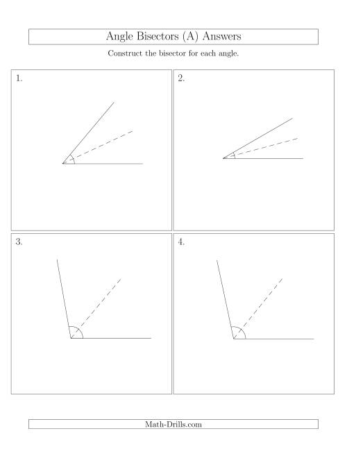 The Angle Bisectors with One Horizontal Segment (A) Math Worksheet Page 2