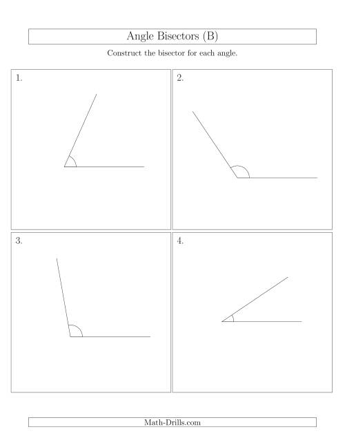 The Angle Bisectors with One Horizontal Segment (B) Math Worksheet