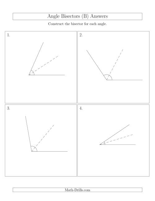 The Angle Bisectors with One Horizontal Segment (B) Math Worksheet Page 2