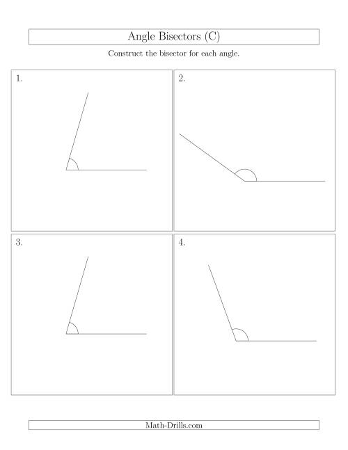 The Angle Bisectors with One Horizontal Segment (C) Math Worksheet