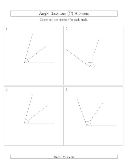 The Angle Bisectors with One Horizontal Segment (C) Math Worksheet Page 2