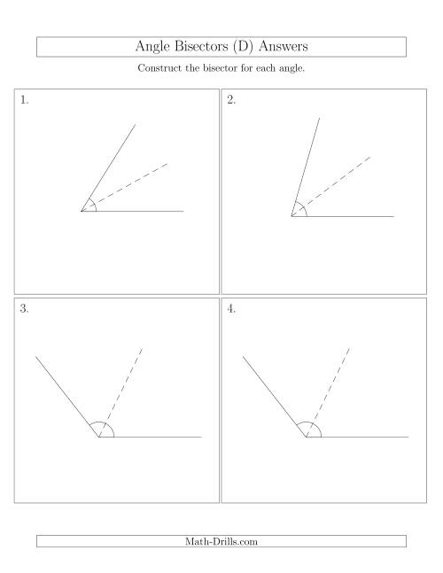 The Angle Bisectors with One Horizontal Segment (D) Math Worksheet Page 2