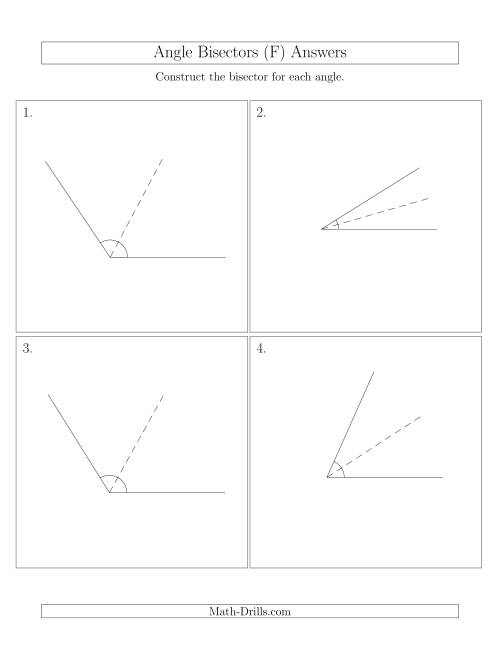 The Angle Bisectors with One Horizontal Segment (F) Math Worksheet Page 2