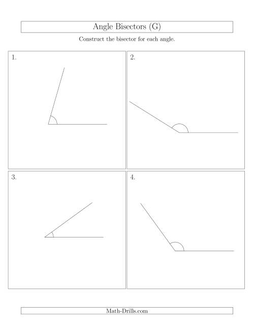 The Angle Bisectors with One Horizontal Segment (G) Math Worksheet
