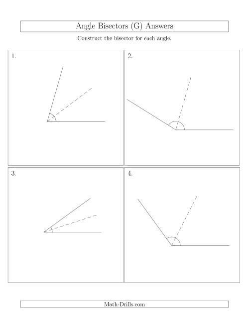 The Angle Bisectors with One Horizontal Segment (G) Math Worksheet Page 2