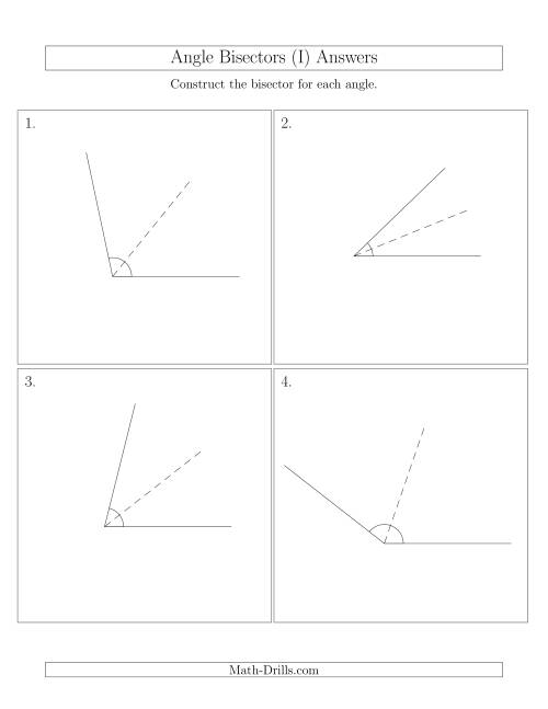 The Angle Bisectors with One Horizontal Segment (I) Math Worksheet Page 2