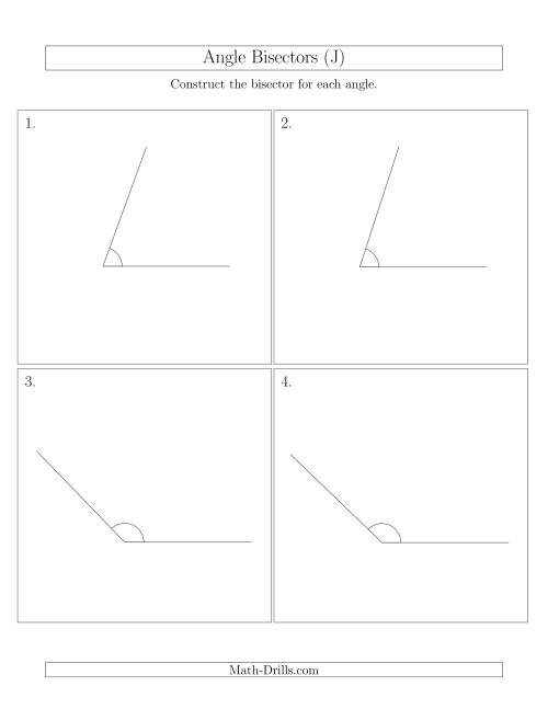 The Angle Bisectors with One Horizontal Segment (J) Math Worksheet