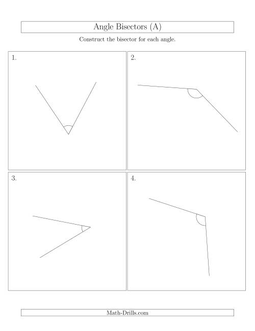 The Angle Bisectors with Randomly Rotated Angles (A) Math Worksheet