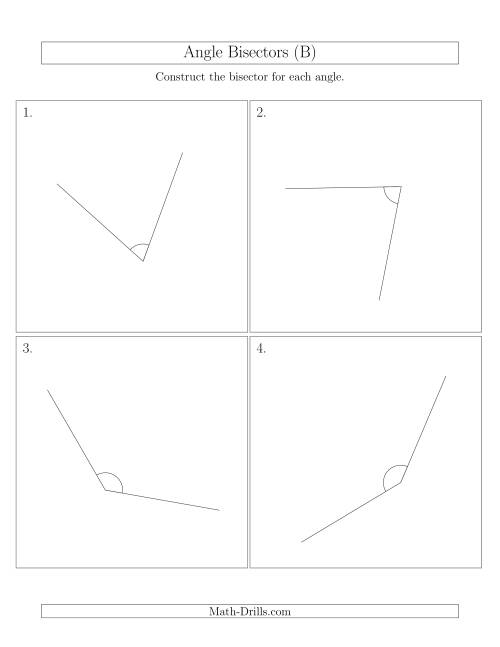 The Angle Bisectors with Randomly Rotated Angles (B) Math Worksheet