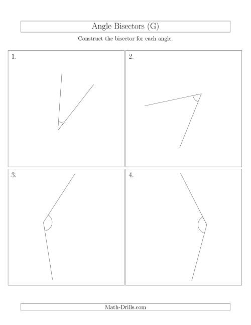 The Angle Bisectors with Randomly Rotated Angles (G) Math Worksheet