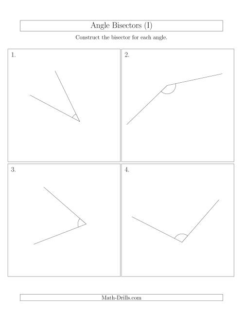 The Angle Bisectors with Randomly Rotated Angles (I) Math Worksheet